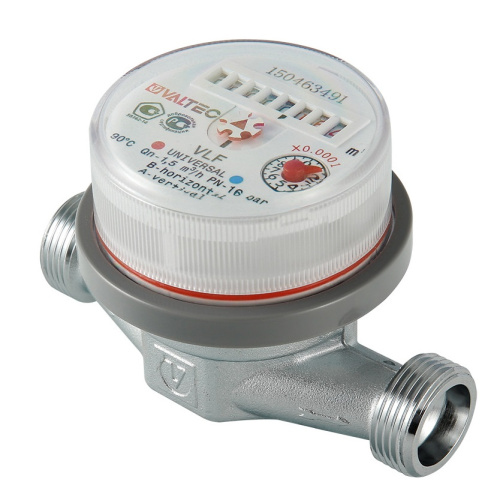 Счетчик воды 1/2" без сгонов, длинна 110 мм, универсальный Valtec VLF-15U-L.110