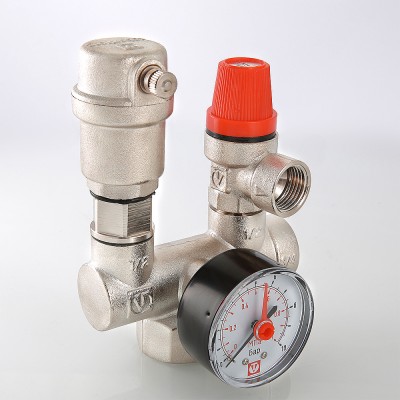 Группа безопасности котла до 44 кВт, компактная Valtec VT.460.0.0