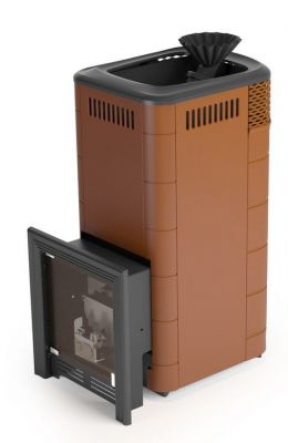 Газовая банная печь Таймыр XXL 2017 Inox БСЭ ЗК терракота