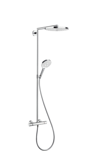 Душевая система с термостатом Hansgrohe Raindance Select S 240 2jet Showerpipe хром/белый 27129400