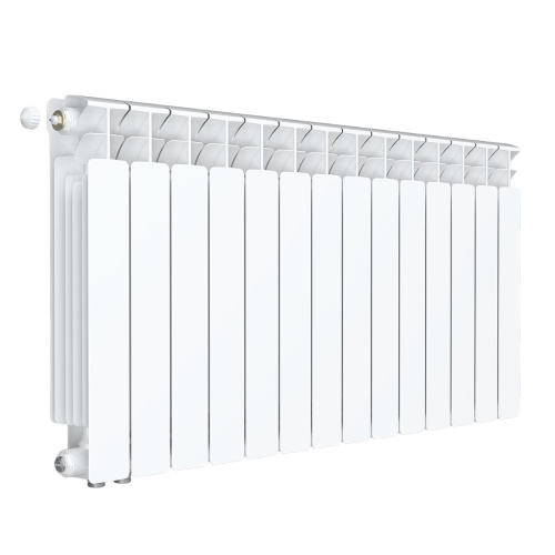 Биметаллический радиатор Rifar Base 500 Ventil VL - 14 секций, нижнее слева, белый