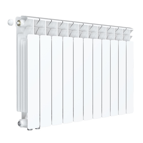 Биметаллический радиатор Rifar Base 500 Ventil VL - 11 секций, нижнее слева, белый