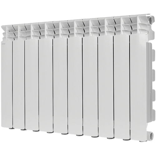 Алюминиевый радиатор STOUT GAMMA 500 - 10 секций, боковое, белый RAL 9010