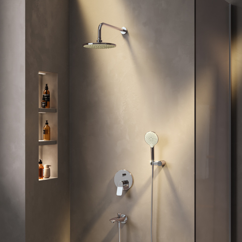 Встраиваемая душевая система Am.Pm X-Joy FB85A10020 хром: смеситель, излив, верхний душ, ручной душ
