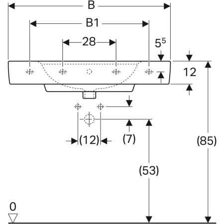 Раковина Geberit Renova Plan с полкой 122100000