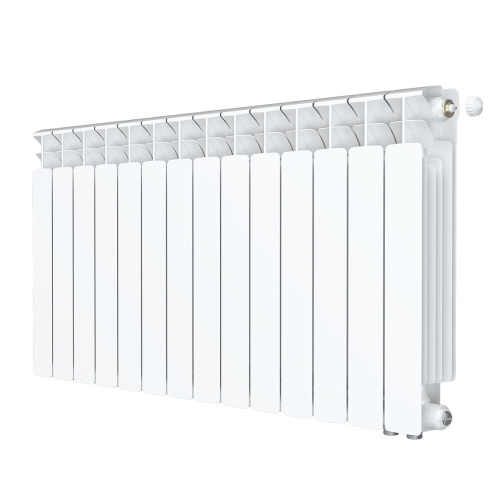 Биметаллический радиатор Rifar Base 500 Ventil VR - 14 секций, нижнее справа, белый