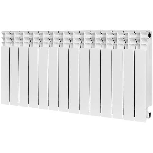Биметаллический радиатор STOUT TITAN 500 - 14 секций, боковое, белый RAL 9016