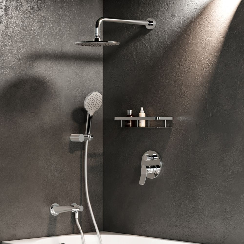 Встраиваемая душевая система Am.Pm X-Joy FB85A3RH10 хром: смеситель, излив, верхний душ, ручной душ