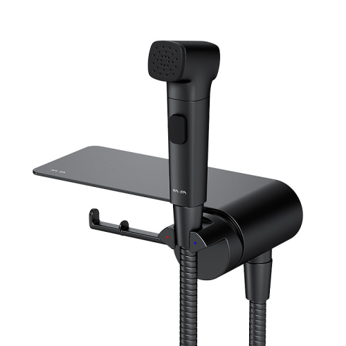 Гигиенический душ со смесителем Am.Pm Func F0H8F922 черный встраиваемый, полка, шланг 1200, держатель туалетной бумаги