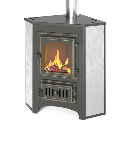 Печь-Камин ВЕЗУВИЙ ПК-01 (220) угловой (бежевый) 9 кВт