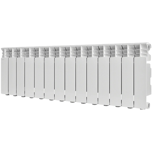 Алюминиевый радиатор STOUT GAMMA 350 - 14 секций, боковое, белый RAL 9010