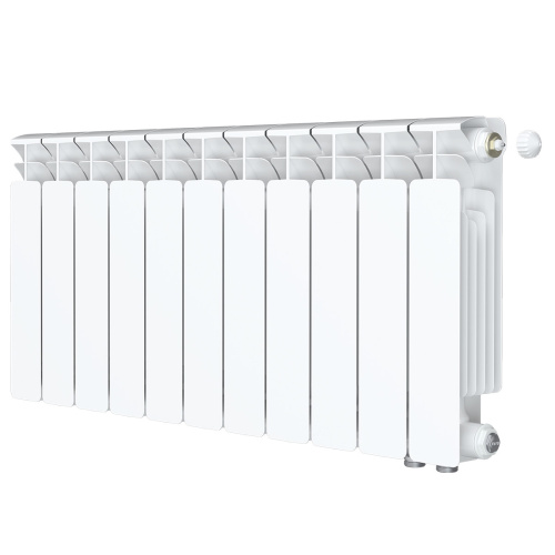 Биметаллический радиатор Rifar Base 350 Ventil VR - 11 секций, нижнее справа, белый