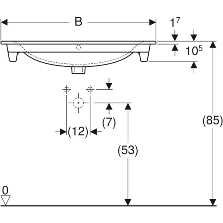 Встраиваемая раковина Geberit Renova Plan 122280000