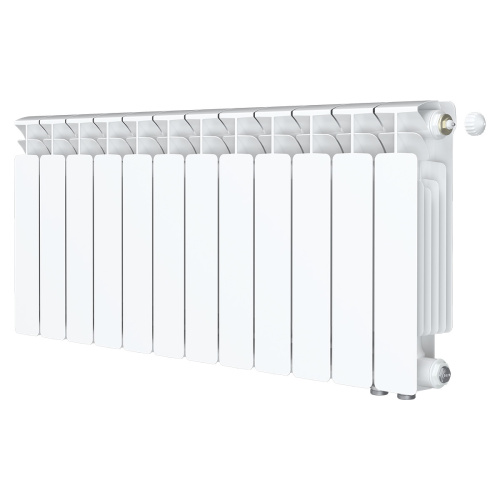 Биметаллический радиатор Rifar Base 350 Ventil VR - 12 секций, нижнее справа, белый