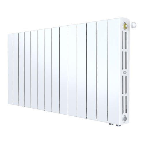 Биметаллический радиатор Rifar SUPReMO 500 Ventil VR - 14 секций, нижнее справа, белый