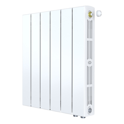 Биметаллический радиатор Rifar SUPReMO 500 Ventil VR - 6 секций, нижнее справа, белый
