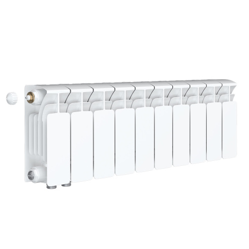 Биметаллический радиатор Rifar Base 200 Ventil VL - 10 секций, нижнее слева, белый