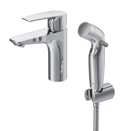 Смеситель для раковины AM.PM Gem F90A03000 с гиг.душем, излив 99 мм, хром