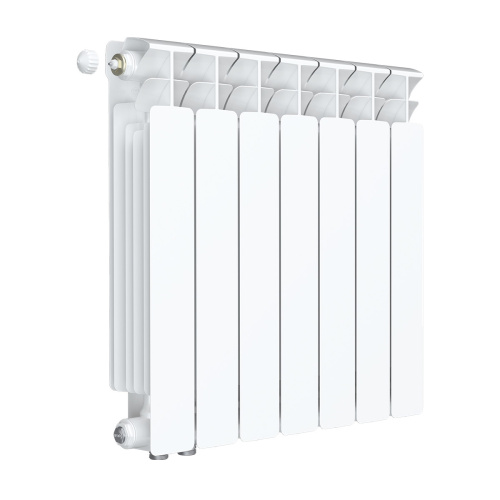Биметаллический радиатор Rifar Base 500 Ventil VL - 7 секций, нижнее слева, белый