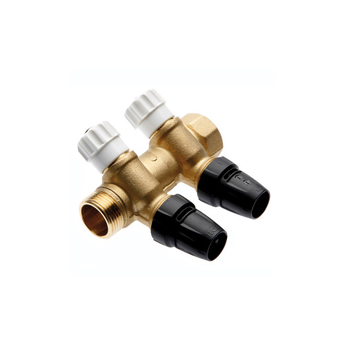 Коллектор 2 выхода 3/4"x16 TECElogo с вентилями, латунь