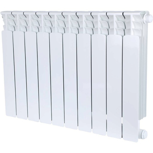 Биметаллический радиатор STOUT Space 500 - 10 секций, нижнее справа, белый RAL 9016