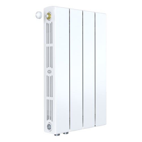 Биметаллический радиатор Rifar SUPReMO 500 Ventil VL - 4 секции, нижнее слева, белый