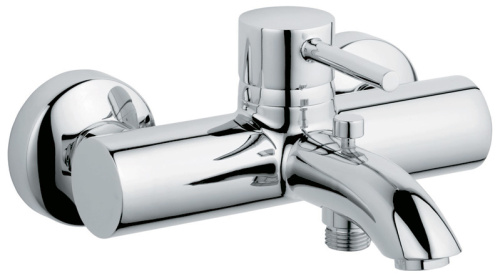 Смеситель для ванны Kludi Bozz 386910576 хром, настенный, не повротный излив (85мм)