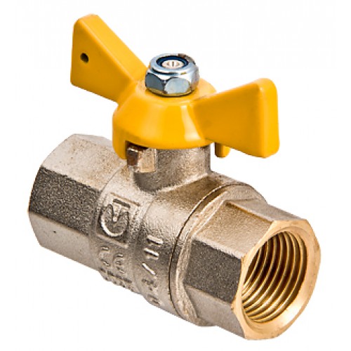 Кран шаровой 1/2"ВВ для газа, ручка бабочка Valtec Valgas VT.277.N.04