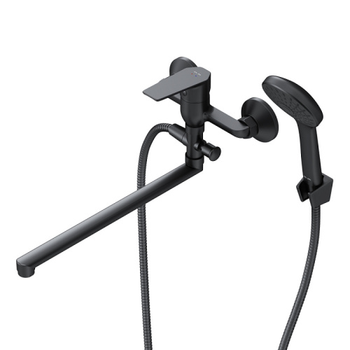 Смеситель для ванны AM.PM Gem F90A90122 душевой набор, излив 325 мм, черный