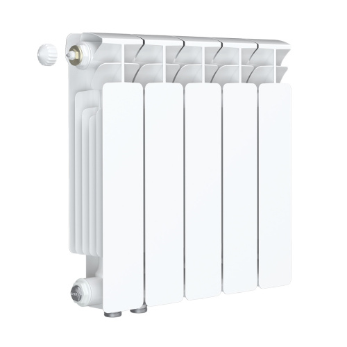 Биметаллический радиатор Rifar Base 350 Ventil VL - 5 секций, нижнее слева, белый