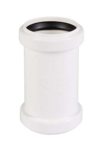 Муфта 50 белая, двойная, двухраструбная HTMM Ostendorf внутренняя канализация
