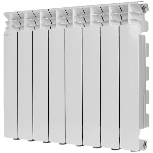 Алюминиевый радиатор STOUT GAMMA 500 - 8 секций, боковое, белый RAL 9010