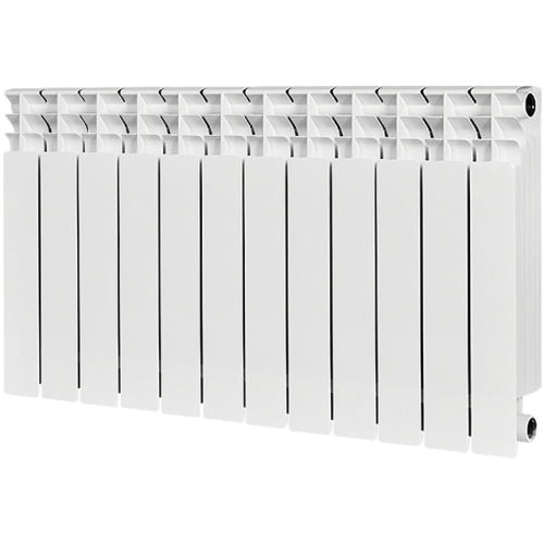 Биметаллический радиатор STOUT TITAN 500 - 12 секций, боковое, белый RAL 9016