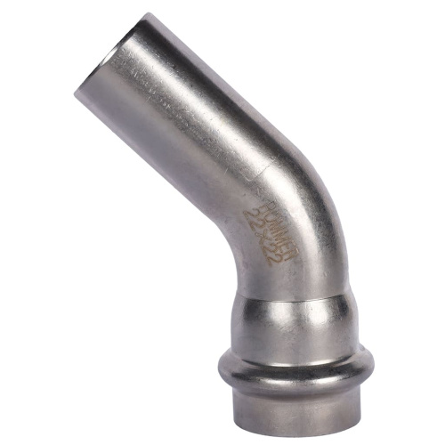 Угольник 45° однораструбный НПр 22x22 пресс, нержавеющая сталь Rommer