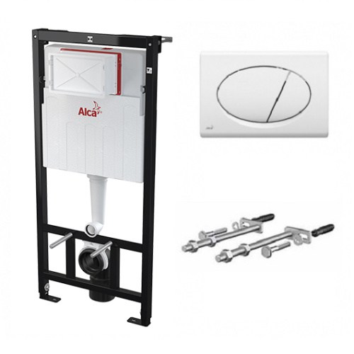 Инсталляция для унитаза 3 в 1 Alcaplast Sádromodul рама AM101/1120, кнопка M70, крепеж