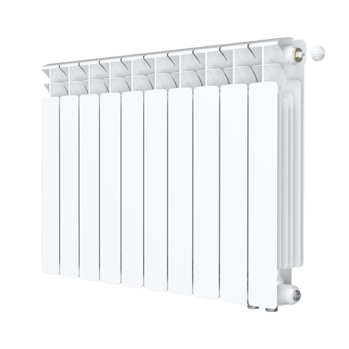 Биметаллический радиатор Rifar Base 500 Ventil VR - 10 секций, нижнее справа, белый