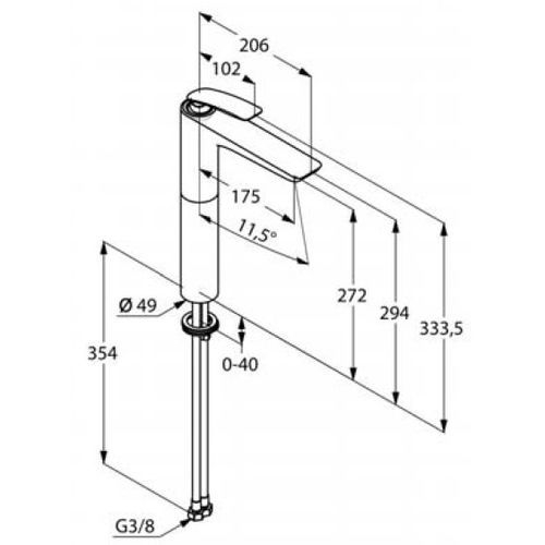 Смеситель для раковины Kludi Balance 522980575 хром, высокий 333 мм