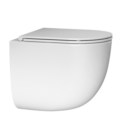 Подвесной унитаз ABBER Bequem AC1132TC белый, безободковый, смыв торнадо, с закрытым дном
