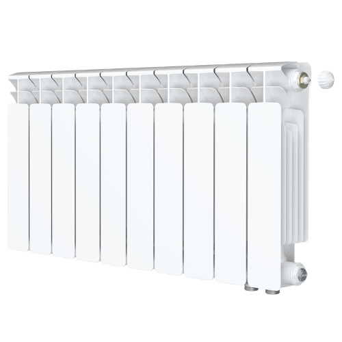 Биметаллический радиатор Rifar Base 350 Ventil VR - 10 секций, нижнее справа, белый