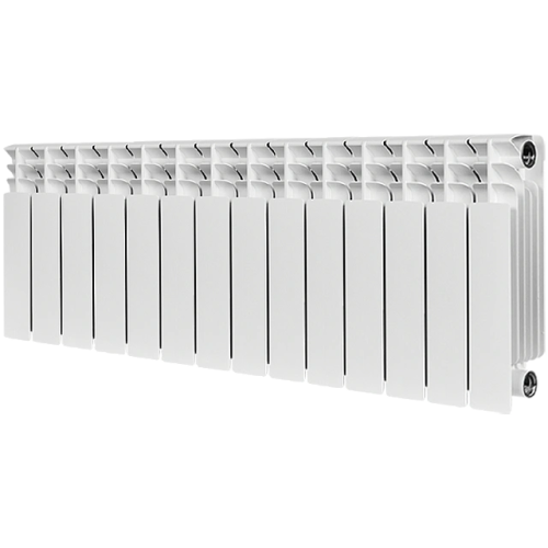 Биметаллический радиатор STOUT TITAN 350 - 14 секций, боковое, белый RAL 9016