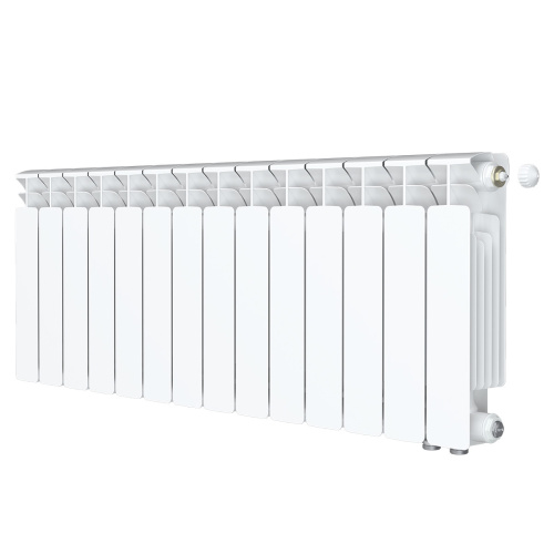 Биметаллический радиатор Rifar Base 350 Ventil VR - 14 секций, нижнее справа, белый