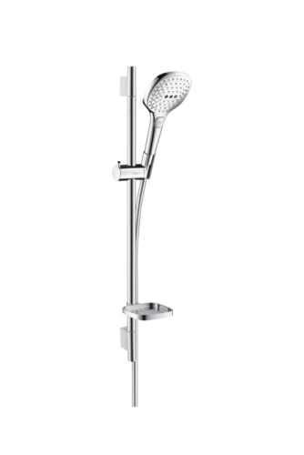 Душевой набор Hansgrohe Raindance Select E 120 3jet штанг 65см, с мыльницей, хром/белый 26620400