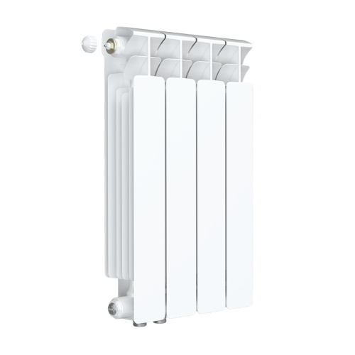 Биметаллический радиатор Rifar Base 500 Ventil VL - 4 секции, нижнее слева, белый