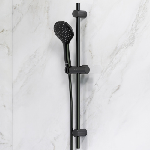Душевой комплект Am.Pm Gem F0190022 черный: лейка 110 мм, штанга 700 мм, шланг 1750 мм