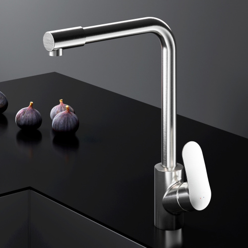 Смеситель для кухни AM.PM Like с каналом для питьевой воды, L-излив, сатин