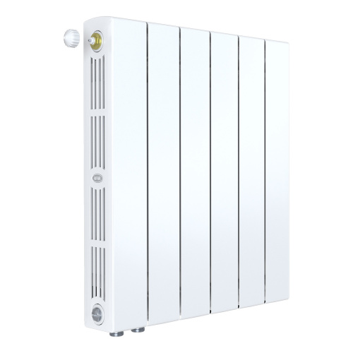 Биметаллический радиатор Rifar SUPReMO 500 Ventil VL - 6 секций, нижнее слева, белый
