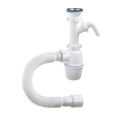 Сифон с отводом для бытовой техники 1 1/2"x40 мм с гофрой 40-40/50 Orio А-40059