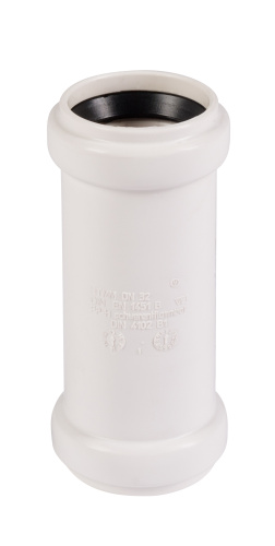 Муфта 32 белая, двойная, двухраструбная HTMM Ostendorf внутренняя канализация