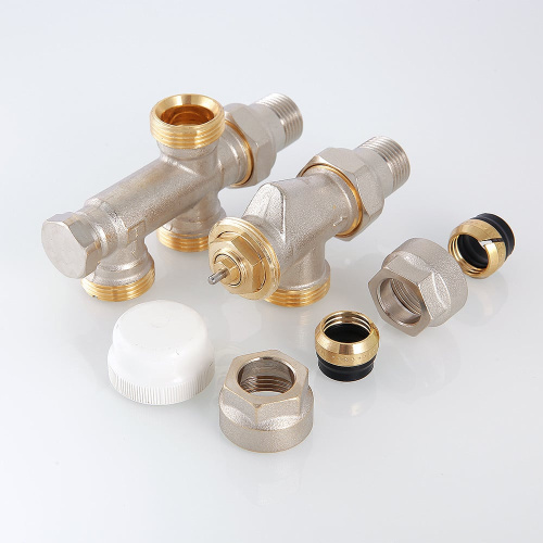 Термостатический узел Valtec для радиатора, двухтрубный 1/2"x100%x3/4" евроконус