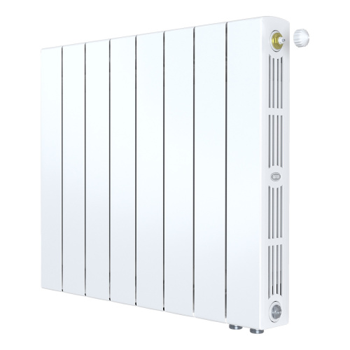 Биметаллический радиатор Rifar SUPReMO 500 Ventil VR - 8 секций, нижнее справа, белый